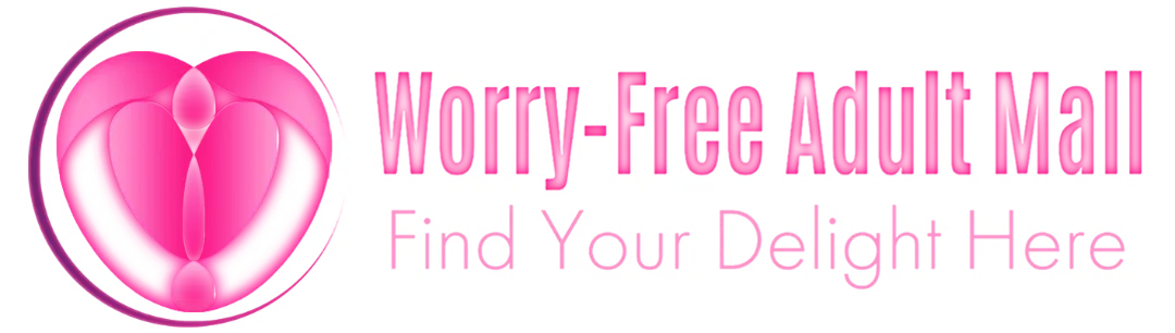 PC main logo: A chaotic heart of adult toys forming a neon cyberpunk emblem, branded with "worry-free adult mall" and the slogan "find your delight here".